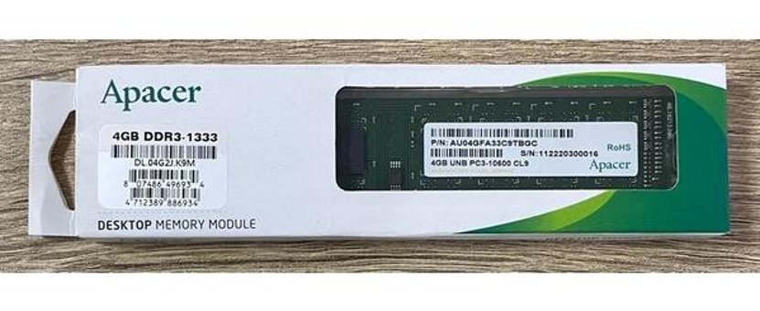 Apacer DL.04G2J.K9M 4 GB DDR3 1x4 1333 MHz Ram