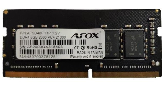 Afox AFSD48FH1P 8 GB DDR4 1x8 2666 MHz Ram