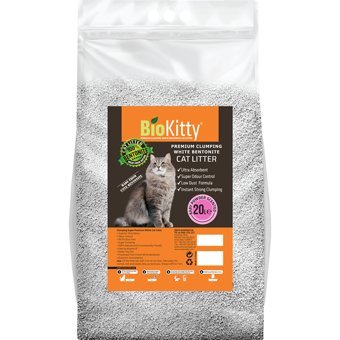 Bio Kitty Bebek Pudrası Kokulu Topaklanan İnce Taneli Bentonit Kedi Kumu 20 lt