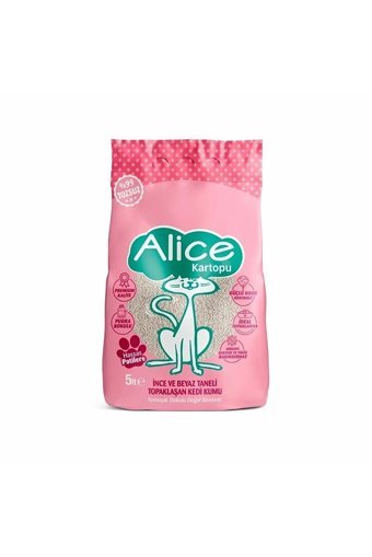Alice Bebek Pudrası Kokulu Topaklanan İnce Taneli Bentonit Kedi Kumu 5 lt