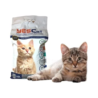 Yescat Topaklanan İnce Taneli Aktif Karbonlu Bentonit Kedi Kumu 30 lt