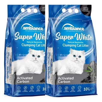 Ambiance Topaklanan İnce Taneli Aktif Karbonlu Bentonit Kedi Kumu 2x10 lt