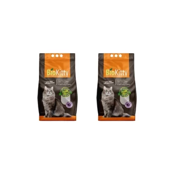 Bio Kitty Lavanta Kokulu Topaklanan İnce Taneli Bentonit Kedi Kumu 2x10 lt