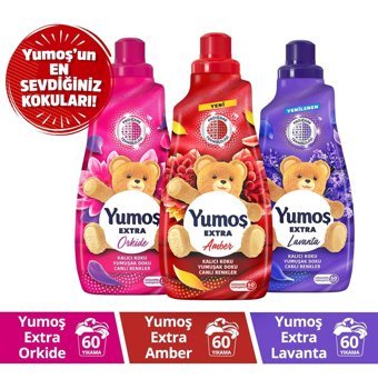 Yumoş Extra Konsantre Orkide-Amber-Lavanta 180 Yıkama Yumuşatıcı 3x1.44 lt