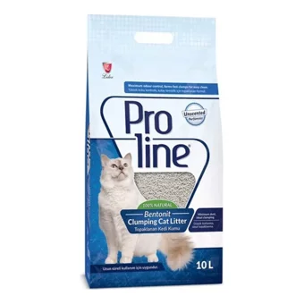 Proline Kokusuz + Bebek Pudrası Kokulu Topaklanan İnce Taneli Bentonit Kedi Kumu 2x10 lt