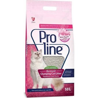 Proline Kokusuz + Bebek Pudrası Kokulu Topaklanan İnce Taneli Bentonit Kedi Kumu 2x10 lt