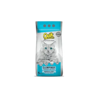 Quik Marsilya Sabunu Kokulu Topaklanan İnce Taneli Bentonit Kedi Kumu 5 lt