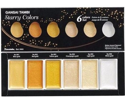 Zig Gansai Tambi Sulu Boya Seti 6'lı Simli Tablet Sulu Boya