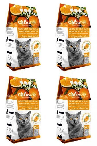 Cado Pet Portakal Kokulu Topaklanan İnce Taneli Bentonit Kedi Kumu 4x10 lt