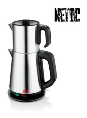 Netoc Lüx 2 IN 1 Çelik Demlikli 1500 W Çelik Gövdeli İnox Çay Makinesi