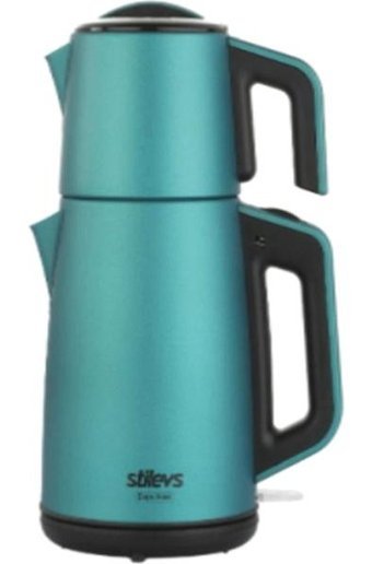 Stilevss Çays Çelik Demlikli 1650 W Çelik Gövdeli Sedefli Mavi Çay Makinesi