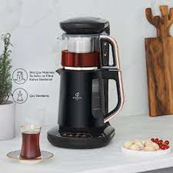 Arzum Çaysever Robotea Cam Demlikli 2500 W Çelik Gövdeli Siyah Çay Makinesi