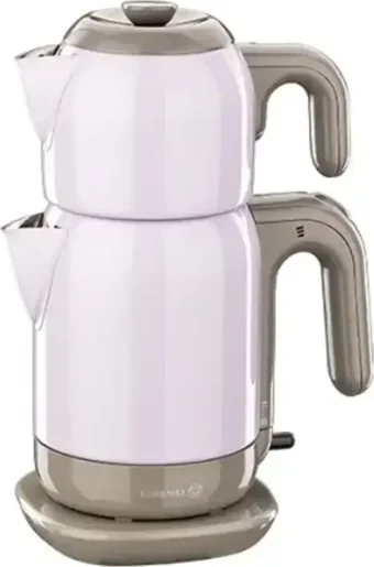 Korkmaz A369-03 Demtez Çelik Demlikli 1600 W Çelik Gövdeli Lila Çay Makinesi