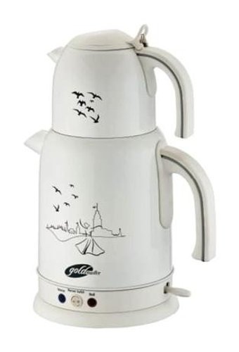 Goldmaster GM-7326 Hazal Çelik Demlikli 2200 W Çelik Gövdeli Beyaz Çay Makinesi