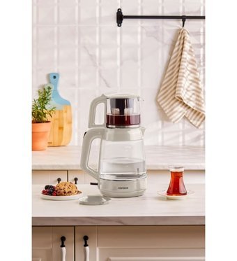 Karaca Glass Tea 2 IN 1 Cam Demlikli 1700 W Cam Gövdeli Starlight Çay Makinesi