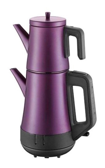 Aryıldız Çaymania 10001 Çelik Demlikli 1800 W Çelik Gövdeli Mor Çay Makinesi