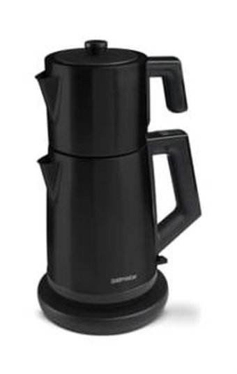 Goldmaster Gm-7344S Akasya Çelik Demlikli 2200 W Çelik Gövdeli Siyah Çay Makinesi