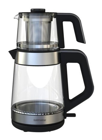 Goldmaster GM-8325 Yenidem Cam Demlikli 1900 WIşıklı Cam Gövdeli İnox Çay Makinesi