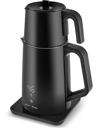 Jumbo X Homend 1792H Cooltouch Konuşan Çelik Demlikli 1800 W Çelik Gövdeli Siyah Çay Makinesi