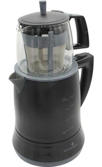 Esse Essenso Cam Demlikli 1000 W Çelik Gövdeli Siyah Çay Makinesi