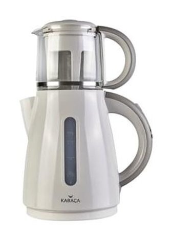 Karaca 1501 Latte Cam Demlikli 1500 W Plastik Gövdeli Beyaz Çay Makinesi