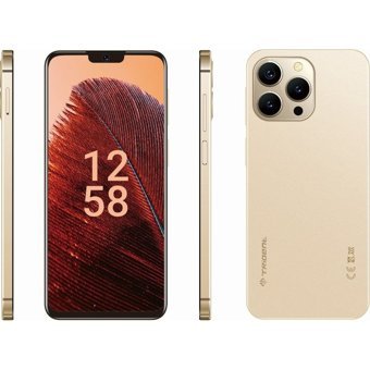 Trident A55 128 GB Hafıza 6 GB Ram 6.52 inç 48 MP Çift Hatlı IPS LCD Ekran Android Akıllı Cep Telefonu Altın