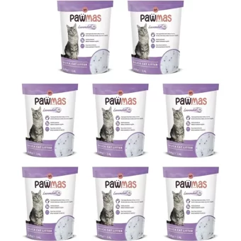 Pawmas Lavanta Kokulu Topaklanan İnce Taneli Kristal Kedi Kumu 8x3.4 lt