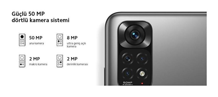Xiaomi Redmi Note 11 64 GB Hafıza 4 GB Ram 6.43 inç 50 MP Çift Hatlı AMOLED Ekran Android Akıllı Cep Telefonu Mavi