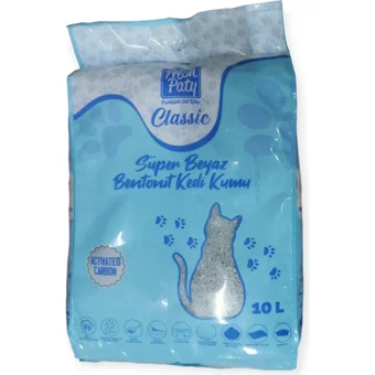 Fresh Paty Kokusuz Topaklanan İnce Taneli Aktif Karbonlu Bentonit Kedi Kumu 10 lt