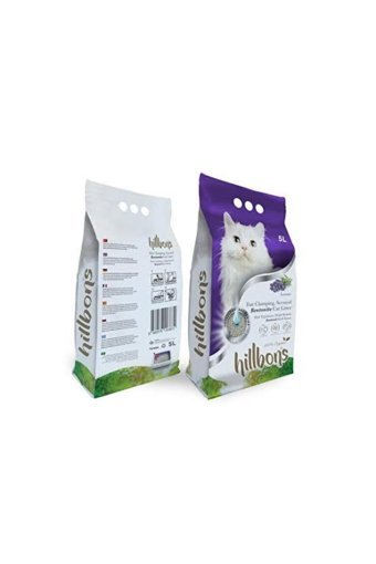 Hillbons Lavanta Kokulu Topaklanan İnce Taneli Bentonit Kedi Kumu 5 lt