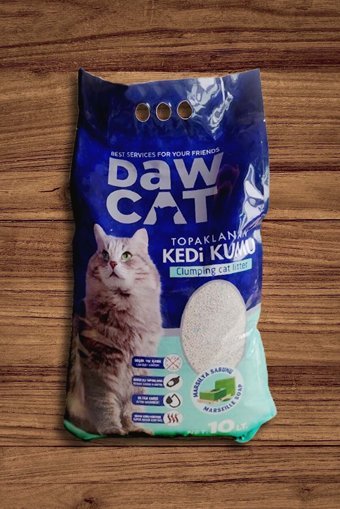 Dawcat Marsilya Sabunu Kokulu Topaklanan İnce Taneli Bentonit Kedi Kumu 10 lt