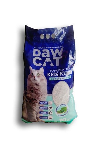 Dawcat Marsilya Sabunu Kokulu Topaklanan İnce Taneli Bentonit Kedi Kumu 10 lt