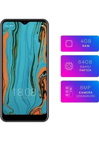 Reeder P13 Blue Max L 2021 64 GB Hafıza 4 GB Ram 6.26 inç 8 MP Çift Hatlı IPS LCD Ekran Android Akıllı Cep Telefonu Beyaz