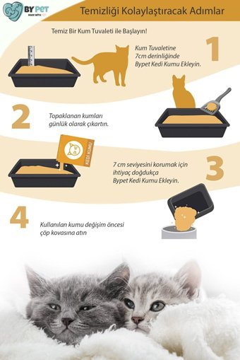 Bypet Bebek Pudrası Kokulu Topaklanan İnce Taneli Bentonit Kedi Kumu 10 lt