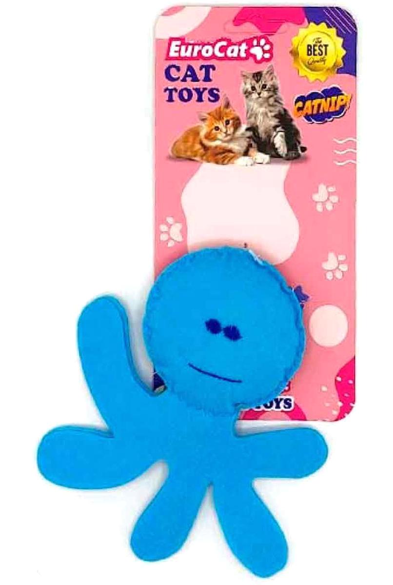Eurocat Peluş Isırma Yavru-Yetişkin Ahtapot Kedi Oyuncağı