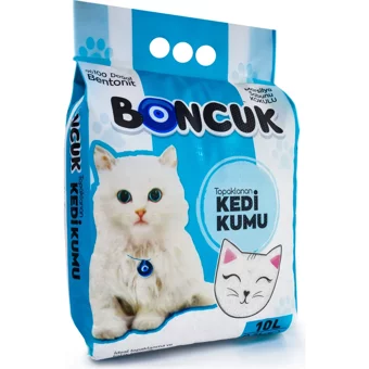 Boncuk Marsilya Sabunu Kokulu Topaklanan İnce Taneli Bentonit Kedi Kumu 10 lt