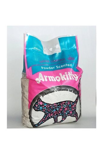Armokitty Pudra Kokulu Topaklanan İnce Taneli Bentonit Kedi Kumu 10 lt