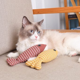 Pepisky Peluş Isırma Yavru-Yetişkin Balık Kedi Oyuncağı