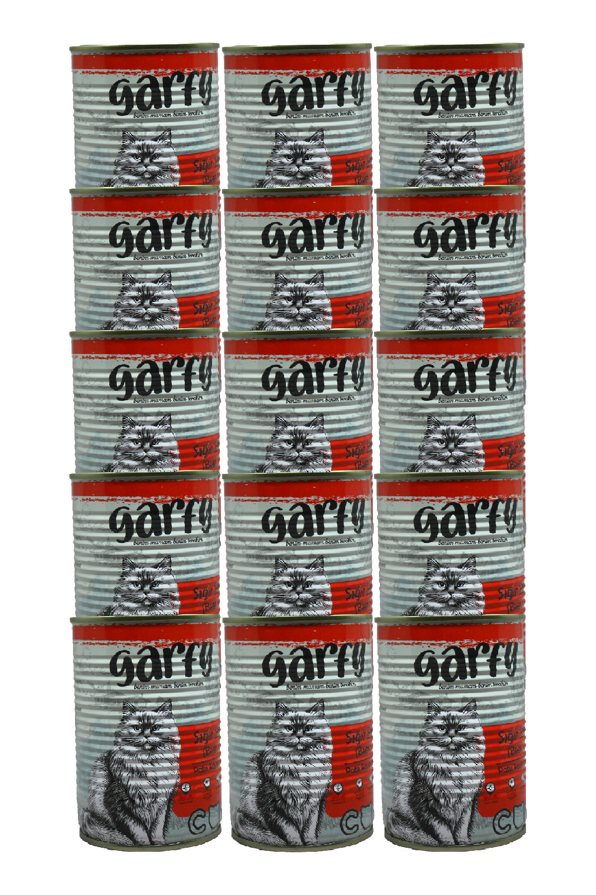 Garfy Sığır Parça Etli Yaş Kedi Maması 15x400 gr