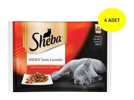 Sheba Karışık Parça Etli Yaş Kedi Maması 4x85 gr