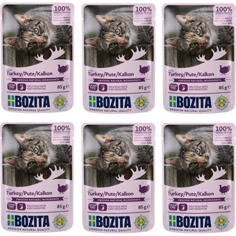 Bozita Hindi Parça Etli Yaş Kedi Maması 6x85 gr