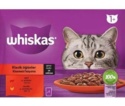 Whiskas Tavuk-Sığır Eti Parça Etli Yaş Kedi Maması 52x85 gr