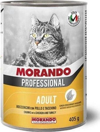 Morando Professional Tavuk-Hindi Parça Etli Yaş Kedi Maması 6x405 gr