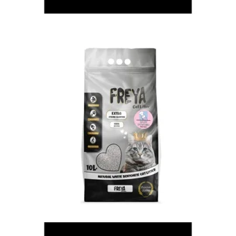 Freya Bebek Pudrası Kokulu Topaklanan İnce Taneli Bentonit Kedi Kumu 10 lt