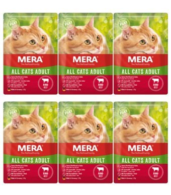 Mera Wet Food Sığır Parça Etli Yaş Kedi Maması 6x85 gr