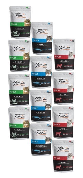 Felicia Karışık Parça Etli Yaş Kedi Maması 12x85 gr
