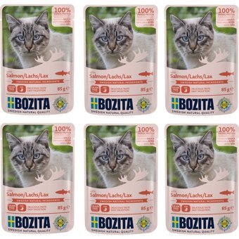 Bozita Somon Parça Etli Yaş Kedi Maması 6x85 gr