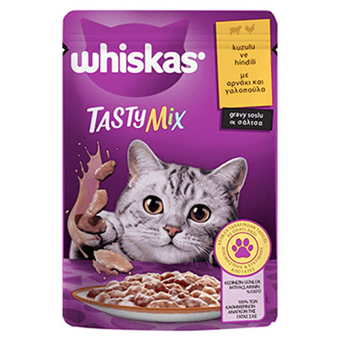 Whiskas Tastymix Hindi-Kuzu Parça Etli Yaş Kedi Maması 6x85 gr