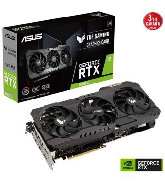 Asus TUF Gaming RTX 3060 Tİ V2 OC 8 GB GDDR6 PCI-Express 4.0 DirectX 12 UlTİmate SLI 3 Fanlı 256 bit Masaüstü Nvidia Ekran Kartı