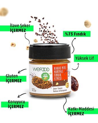 Wefood Glutensiz Hurmalı Fındık Ezme Krem Çikolata 200 gr